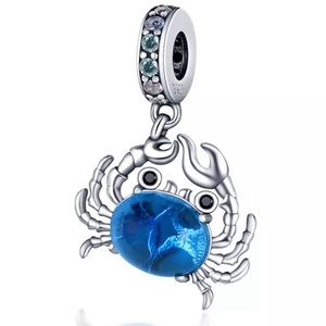 Pandora 925 Original Bracelets 100% 925 Sterling Silver Blue Crab 🦀 Charms Bead